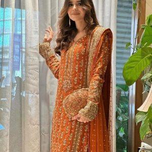 Wedding pure Chiffon Shirt and Dupatta