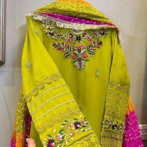 Multi Embroidery with Chuniri Dupatta