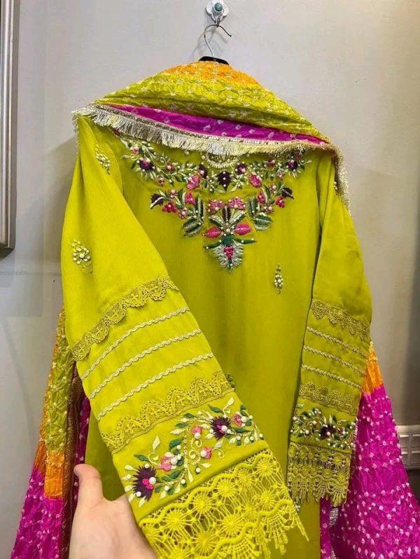 Multi Embroidery with Chuniri Dupatta