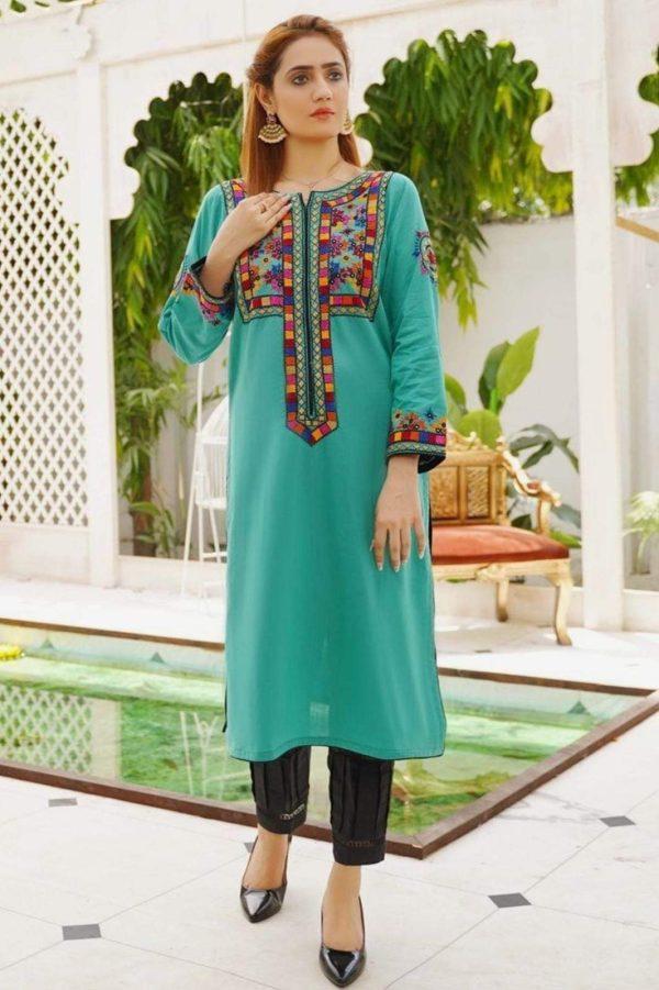 elegant lawn suit in a refreshing C green