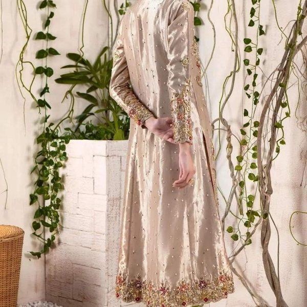 wedding function dress is crafted from pure raw silk