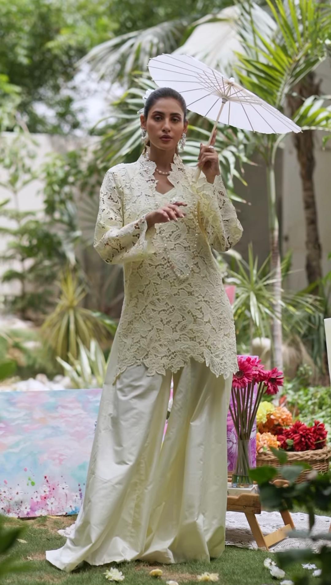 Crochet Charm – Handcrafted Shirt with Dhaka Pajama - Image 2